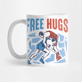 Free Hugs Funny Wrestling Gifts for Wrestlers Mug